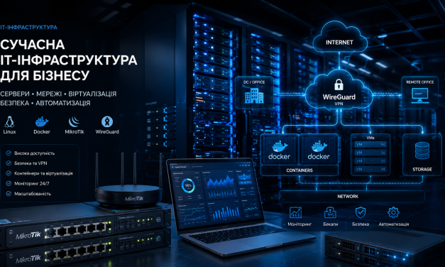 Сучасна IT-інфраструктура: Гібридні сервери, Docker та автоматизація для бізнесу
