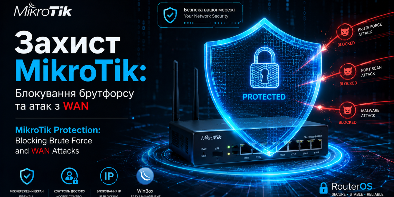 Захист MikroTik від брутфорсу та сканування: покроковий гайд із налаштування Firewall